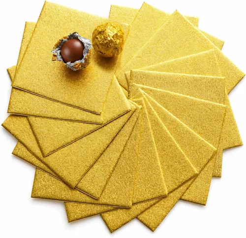 Miniatura 7 de 200 envoltorios cuadrados de papel de aluminio de papel de aluminio para decoración de envases de dulces (3.9 x 3.9 pulgadas) diseño de cáscara