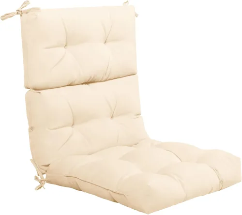 Miniatura 18 de Giantex - Cojín para silla de patio exterior, 5 pulgadas, para respaldo alto con 4 lazos de cuerda, cojín para columpio de patio, silla con asiento