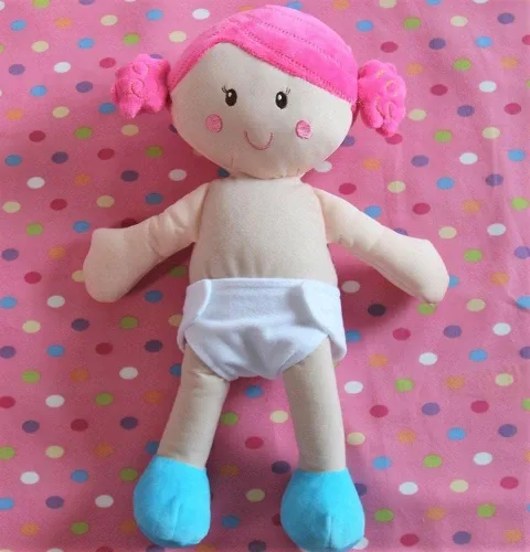 Miniatura 7 de Paquete de 6 pañales de muñeca de juguete, elige color (blanco)