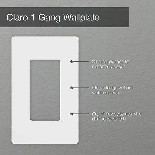 Miniatura 3 de Lutron Claro - Placa de pared de 1 banda (paquete de 6) CW-1-AL-6 almendra