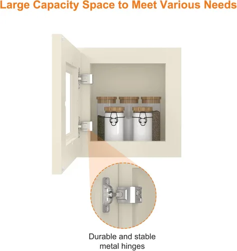 Miniatura 4 de LOVMOR Armarios de pared, botiquines con puertas de cierre suave, muebles decorativos para salas de estar, dormitorios, cocinas, lavaderos
