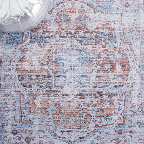 Miniatura 7 de SAFAVIEH Tucson Collection - Alfombra lavable de 2 pies 6 x 8 pies, color beige y resistente al óxido, antideslizante, ideal para zonas de alto