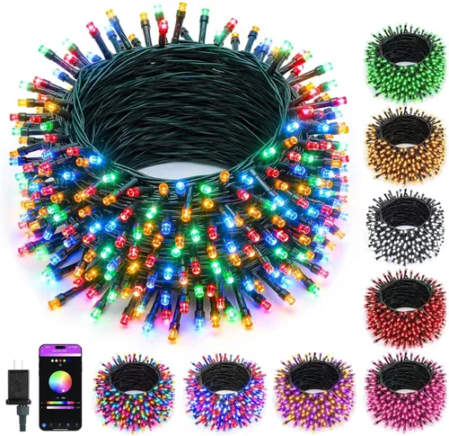 Miniatura 9 de Minetom Color Changing String Lights,22 Colors 100 LED 33FT Outdoor Indoor Waterproof with Remote, Twinkle Christmas Lights, Plug in Fairy Lights