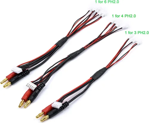 Miniatura 2 de Piezas de aviones de helicóptero RC para cargador IMAX B6 B6AC 1S Lipo PH2.0 51005 Cable de carga de alimentación Cable de 0.157 in Enchufe banana