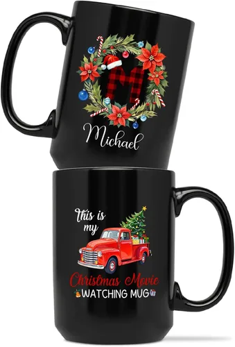 Miniatura 13 de Taza personalizada de Feliz Navidad 2025, taza de cerámica personalizada de muñeco de nieve con nombre, regalo de taza de Navidad para hombres