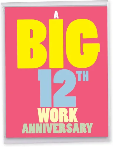 Miniatura 13 de NobleWorks Divertida tarjeta de notas de aniversario de trabajo de 6º hito de nosotros de 8.5 x 11 pulgadas con sobre para hombres, mujeres