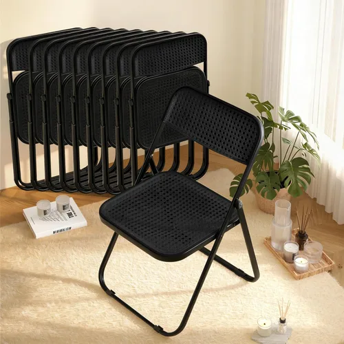 Miniatura 12 de Paquete de 2 sillas plegables de plástico, sillas plegables de plástico, sillas de fiesta portátiles para interiores y exteriores, asientos