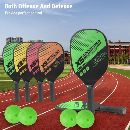 Miniatura 4 de Lixada Juego de palas de pickleball con 4 bolas de pickleball y bolsa de almacenamiento, raqueta de pickleball para deportes de interior y exterior