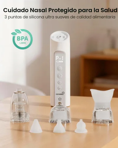 Miniatura 7 de GROWNSY SniffEase Spa - Aspirador nasal 3 en 1 para bebé, aerosol, succión y niebla, potente succión eléctrica de nariz de grado hospitalario