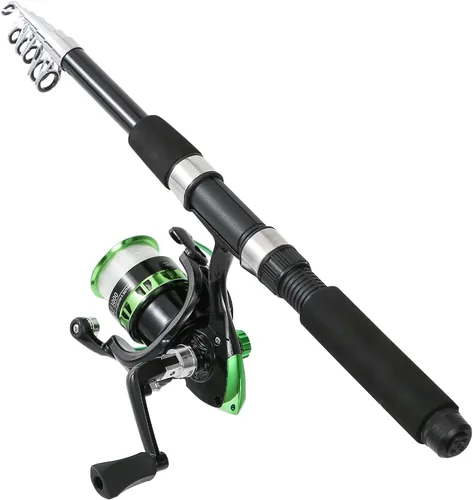 Miniatura 8 de Tripquips Caña de pescar, caña de pescar telescópica de 6.9 pies y carrete combinado con alicates de pesca y agarre de labios equipo de pesca, Combo