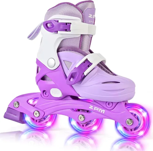 Miniatura 15 de 2PM SPORTS Patines en línea para niños y niñas de 4 a 8, 6 a 12 años, con ruedas iluminadas, cuchillas ajustables para niños y jóvenes principiantes