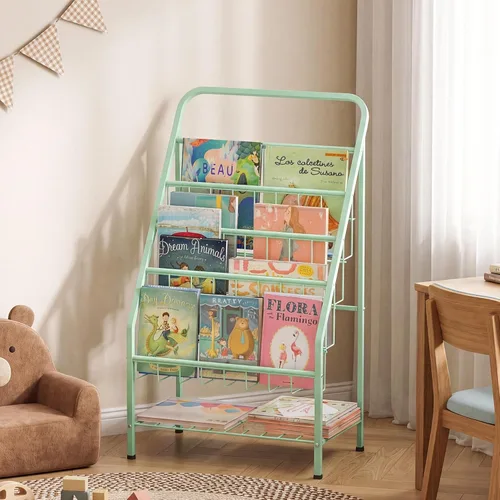 Miniatura 8 de JAQ Kids Bookshelf for Toddlers, 4-Tier Forward Facing Book Display Shelf for Nursery, Playroom & Classroom, Easy Assembly Sling Bookshelf for Small