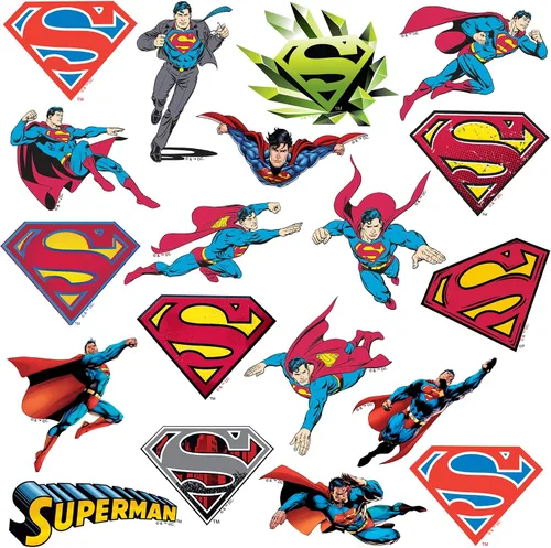 Miniatura 4 de Superman Character Poses - Paquete variado de 100 calcomanías de vinilo troqueladas, calcomanías de acción de superhéroes DC para laptop, botella