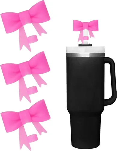 Miniatura 40 de Juego de 4 fundas de popote con diseño de estrella compatibles con vasos Stanley de 30 y 40 onzas, reutilizables, bonitas puntas de popote