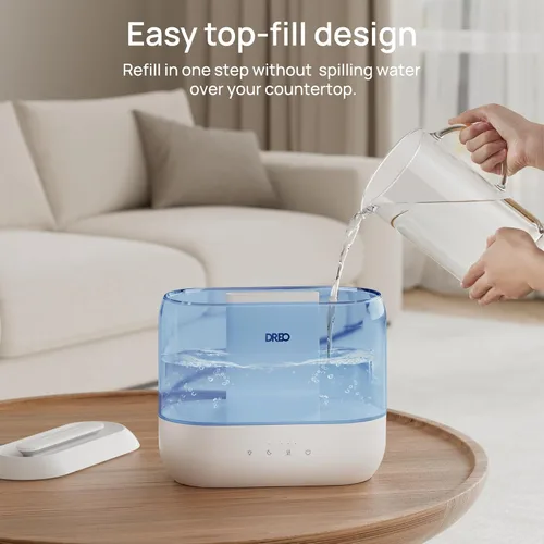 Miniatura 4 de Dreo Humidificadores para dormitorio, llenado superior de 4 litros para habitación grande, tiempo de funcionamiento de 36 horas, humidificador