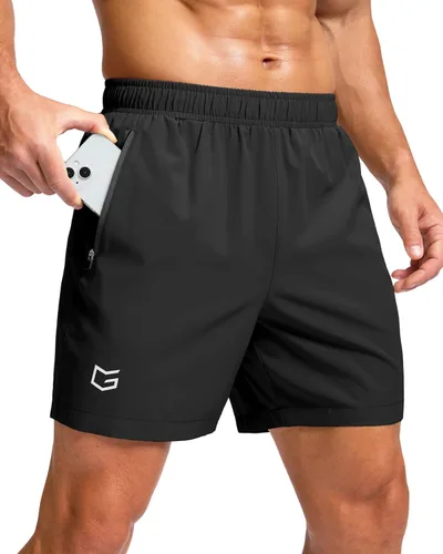 G Gradual Pantalones cortos deportivos para correr para hombre con bolsillos con cremallera, de secado rápido, de 7 pulgadas, 5 pulgadas, 9