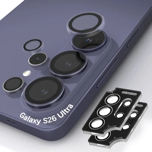 Miniatura 26 de Orzero Protector de lente de cámara compatible con Samsung Galaxy S25, bandeja de instalación de un solo paso, cubierta de vidrio con anillo