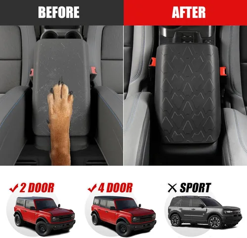 Miniatura 2 de Mabett Funda de reposabrazos para consola central para accesorios Ford Bronco 2021 2022 2023 2024 2025 2/4 puertas, almohadilla interior que