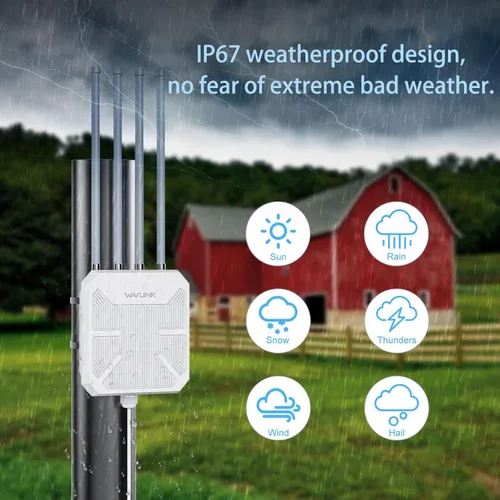 Miniatura 2 de Extensor de WiFi para exteriores, WAVLINK WiFi 6 AX1800 Extensor de WiFi Amplificador de señal con PoE, punto de acceso WiFi exterior de largo Blanco