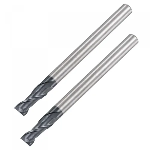 Miniatura 7 de uxcell Fresa de extremo de nariz cuadrada, punta de 0.039 in de diámetro de carburo sólido recubierto AlTiN Fresas CNC 2 flautas en espiral Fresa