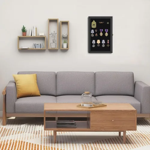Miniatura 6 de Verani Vitrina de pines - Colección de 12 x 18 pulgadas con puerta de vidrio templado para medallas, etiquetas, joyas, regalos, cintas