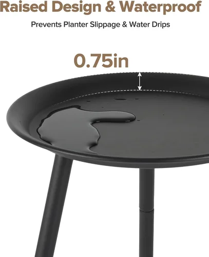 Miniatura 4 de Soporte alto para plantas de interior, soportes de metal para plantas de interior de mediados de siglo, mesa de altura ajustable para macetas