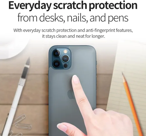 Miniatura 8 de Skoko [4 piezas en 2 paquetes] Película protectora de cuerpo completo con respaldo mate y borde lateral delgado alrededor de la cubierta para iPhone