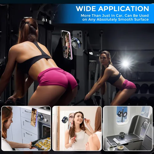Miniatura 6 de Soporte magnético para teléfono, compatible con Magsafe iPhone y todos los teléfonos inteligentes, coche/gimnasio/cocina/espejo/superficie lisa