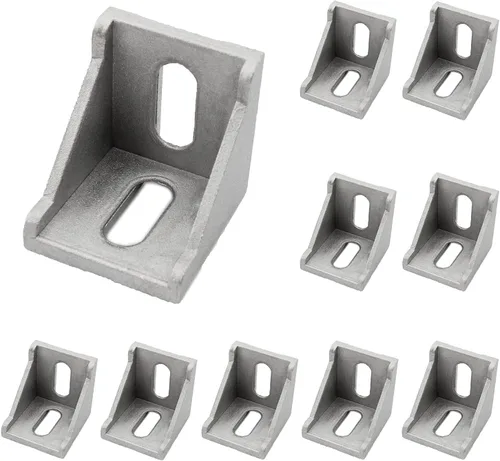 Miniatura 14 de Paquete de 10 soportes de esquina de perfil de aluminio, cierre de junta de ángulo recto en forma de L, conector para perfil de extrusión