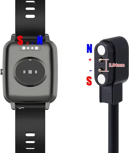 Miniatura 3 de Paquete de 2 cargadores de reloj inteligente con cable de carga de datos USB universal de 2 pines, cargador magnético compatible