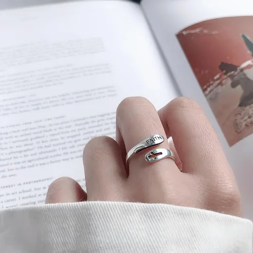 Miniatura 43 de Anillo de plata de ley 925, minimalista, ajustable, hecho a mano, para mujeres y niñas