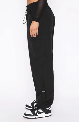 Miniatura 5 de Waitfairy Pantalones de paracaídas para mujer, pantalones cargo holgados con bolsillos