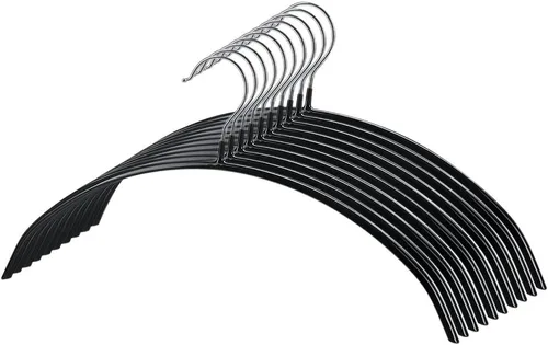 Tosnail paquete de 10 ganchos antiderrapantes color negro para playeras, la solución en ganchos para colgar