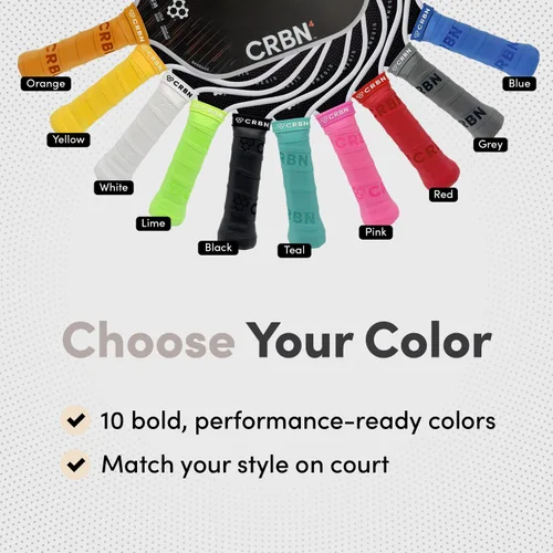 Miniatura 6 de CRBN Pickleball - Overgrips Drytec™ - Cinta adhesiva para pala de pickleball - Absorbe el impacto y la humedad - Pack de 4 Rojo - Paquete de 4