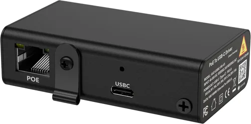 PoE Texas Adaptador Gigabit PoE+ a USB-C, alimentación de 25 vatios y entrega de datos, adaptador de alimentación y Ethernet activo IEEE 802.3at con