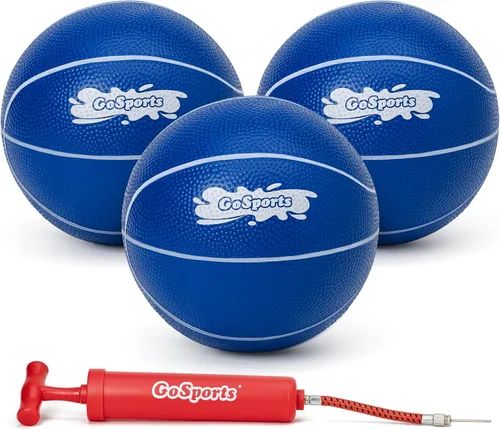 GoSports Balones de baloncesto para piscina, paquete de 3, ideales para aros de baloncesto flotantes de agua, elige pelotas de baloncesto rojas o