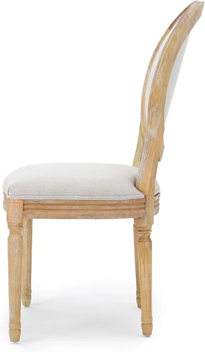 Miniatura 9 de Christopher Knight Home Phinnaeus Silla de comedor de tela beige de poliéster (juego de 2), juego de 2 piezas