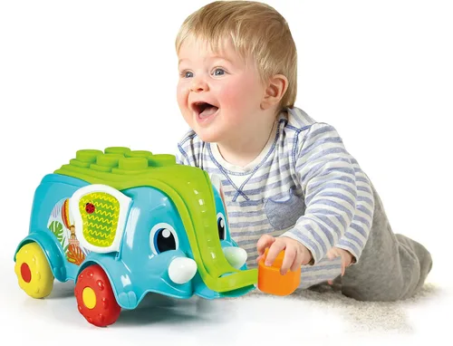 Miniatura 5 de Clementoni Elefantino 17697 - Carro de ladrillos de construcción Elefantino para niños de 10 meses, hecho en Italia, multicolor, talla única