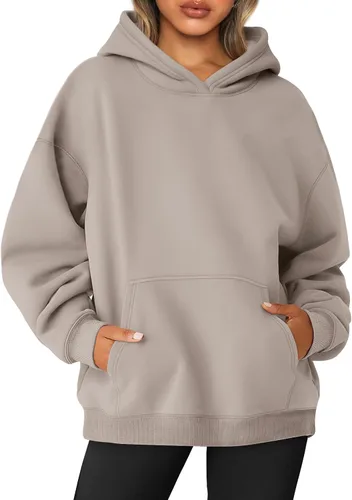 Miniatura 56 de AUTOMET Sudaderas de gran tamaño con capucha de forro polar para mujer, camisas de manga larga, sudaderas con bolsillo para otoño 2025