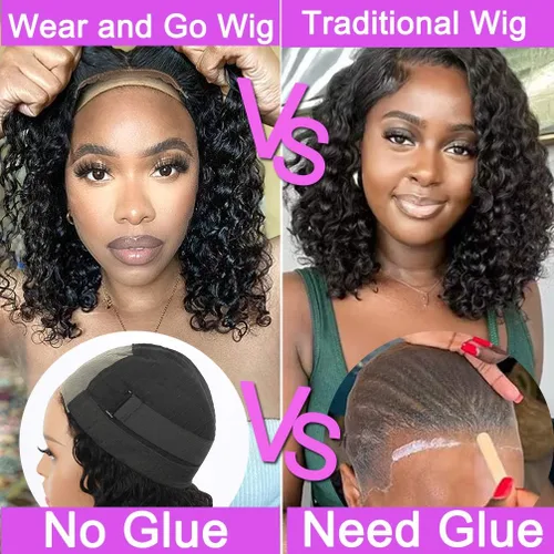 Miniatura 2 de Srakuw Wear and Go - Pelucas de cabello humano sin pegamento, precortadas con encaje frontal, pelucas para mujeres negras, sin pegamento, onda