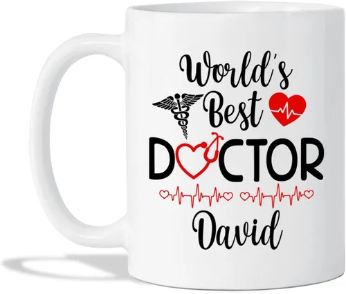 Tazas personalizadas del mejor médico del mundo, tazas de café personalizadas con nombre, tazas de té personalizadas para médico, regalos de Taza
