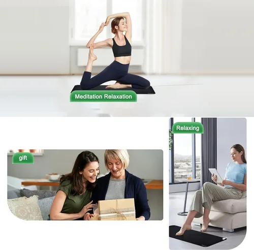 Miniatura 5 de Alfombrilla de yoga Grounding – Almohadilla de ejercicio de fitness, 71 x 24 pulgadas, almohadilla de tierra antideslizante mejorada con cable de 15