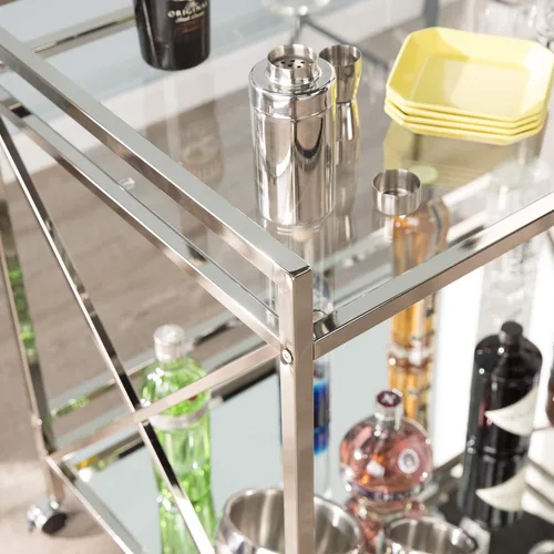 Miniatura 9 de SEI FURNITURE Southern Enterprises Maxton - Carrito de bar, plateado pulido