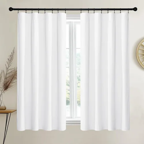 Miniatura 62 de NICETOWN Cortinas blancas extralargas de 144 pulgadas para telón de fondo, cortinas de terciopelo con aislamiento térmico y reducción de ruido