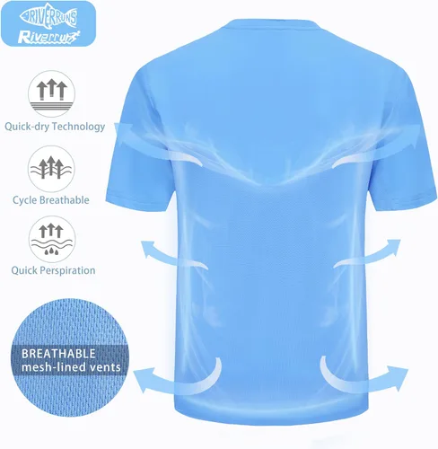 Miniatura 4 de Riverruns Fishing T-Shirt Mens UPF 50+ Sun Protection Fishing Shirt Short Sleeve Performance Tee #1006