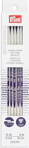 Miniatura 8 de Prym Ergonomics - Aguja de tejer de doble punto de 8 pulgadas, tamaño 1 (paquete de 5)