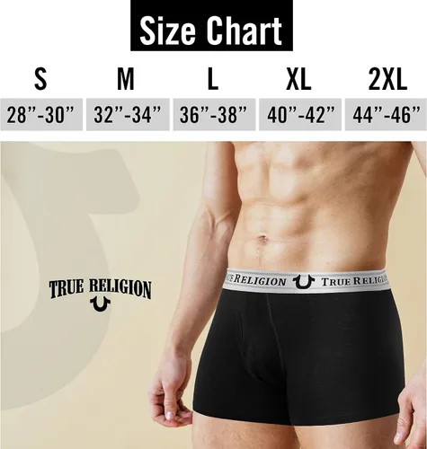 Miniatura 6 de True Religion Calzoncillos tipo bóxer de algodón elástico para hombre, paquete de 4