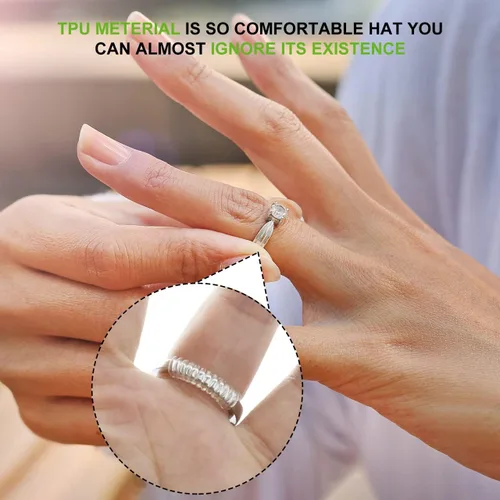 Miniatura 4 de Ajustador de tamaño de anillo para anillos sueltos paquete de 6 3 tamaños para diferentes anchos de banda ajustador de tamaño de anillo de silicona