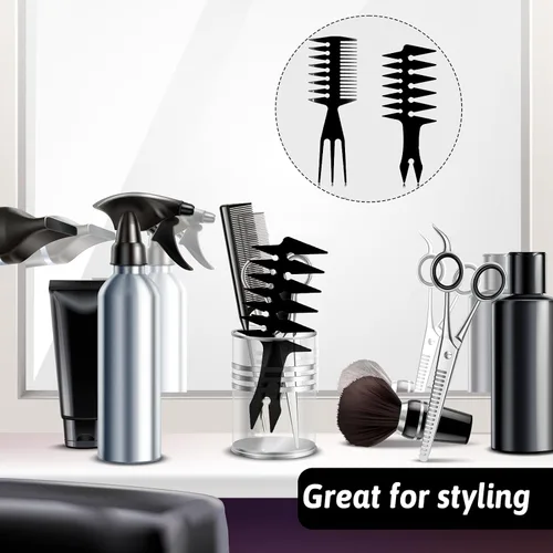 Miniatura 7 de 2 peines de textura para hombres de cabello de doble cara, peines de pelo de cabeza de aceite para salón profesional y peluquería, dos estilos