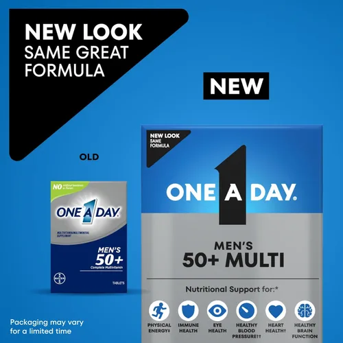 Miniatura 2 de One A Day Multivitaminas para hombres de más de 50 años, suplemento con A, C, D, E y zinc para la salud inmunológica*, calcio y más, 100 tabletas